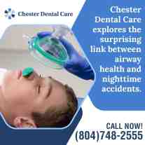 Child receiving airway support with a breathing mask, highlighting the connection between airway health and nighttime issues.