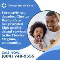Father and child brushing teeth for Chester Dental Care