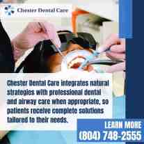 Dental professional performing a dental procedure at Chester Dental Care using dental instrument.