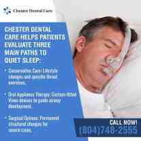 Man sleeping with a CPAP mask featured in a dental sleep therapy awareness graphic.