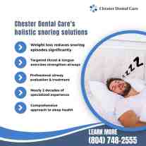 Chester Dental Care’s holistic snoring solutions: weight loss, exercises, professional evaluation.