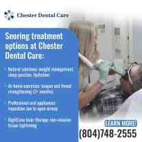 Dental professional performing non-invasive snoring treatment on a patient using specialized equipment in a dental office.